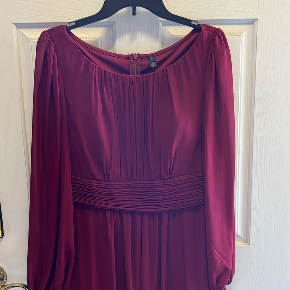 Long formal burgundy dress
